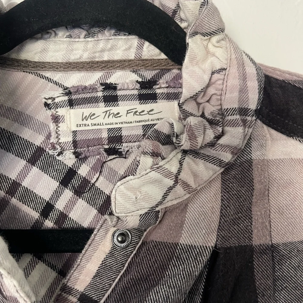 Free People Emily Plaid Button Down Shirt